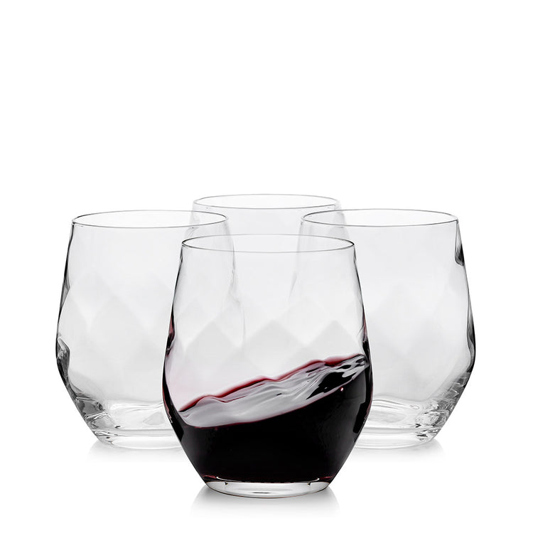 blown glass wine glasses Stemless Aerating Wine Glasses